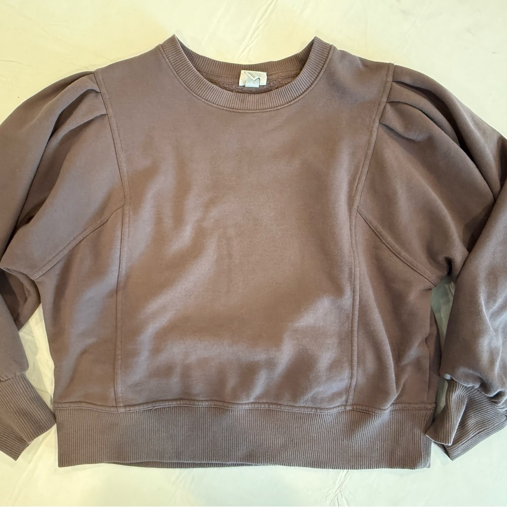 Crewneck brown sweatshirt - Brown Puff Sleeve Sweatshirt - women’s S - A New Day